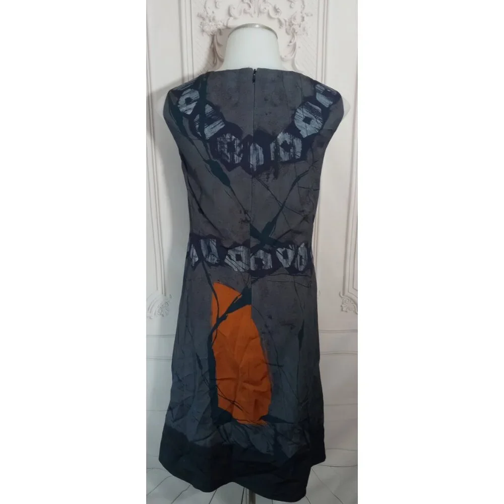 ❌ SOLD ❌ Piazza Sempione Italy Navy Midi Shift Dress Pockets Lined - Picture 4 of 7